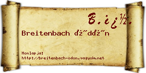 Breitenbach Ödön névjegykártya